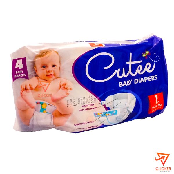 Clicker product 4 pcs CUTEE Baby Diapers L -9 - 14kg 34