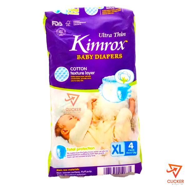 Clicker product 4 pcs KIMROX ultra thin baby diapers XL above 12 kg 38