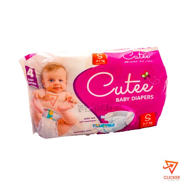 Clicker product 4 pcs CUTEE Baby Diapers S 3-7 kg 36