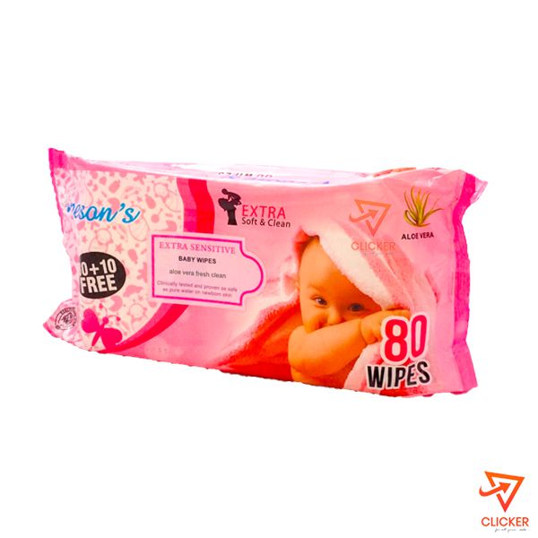 Clicker product HOPESON`S 80 Extra sensitive Baby wipes, Aloe fresh clean 89
