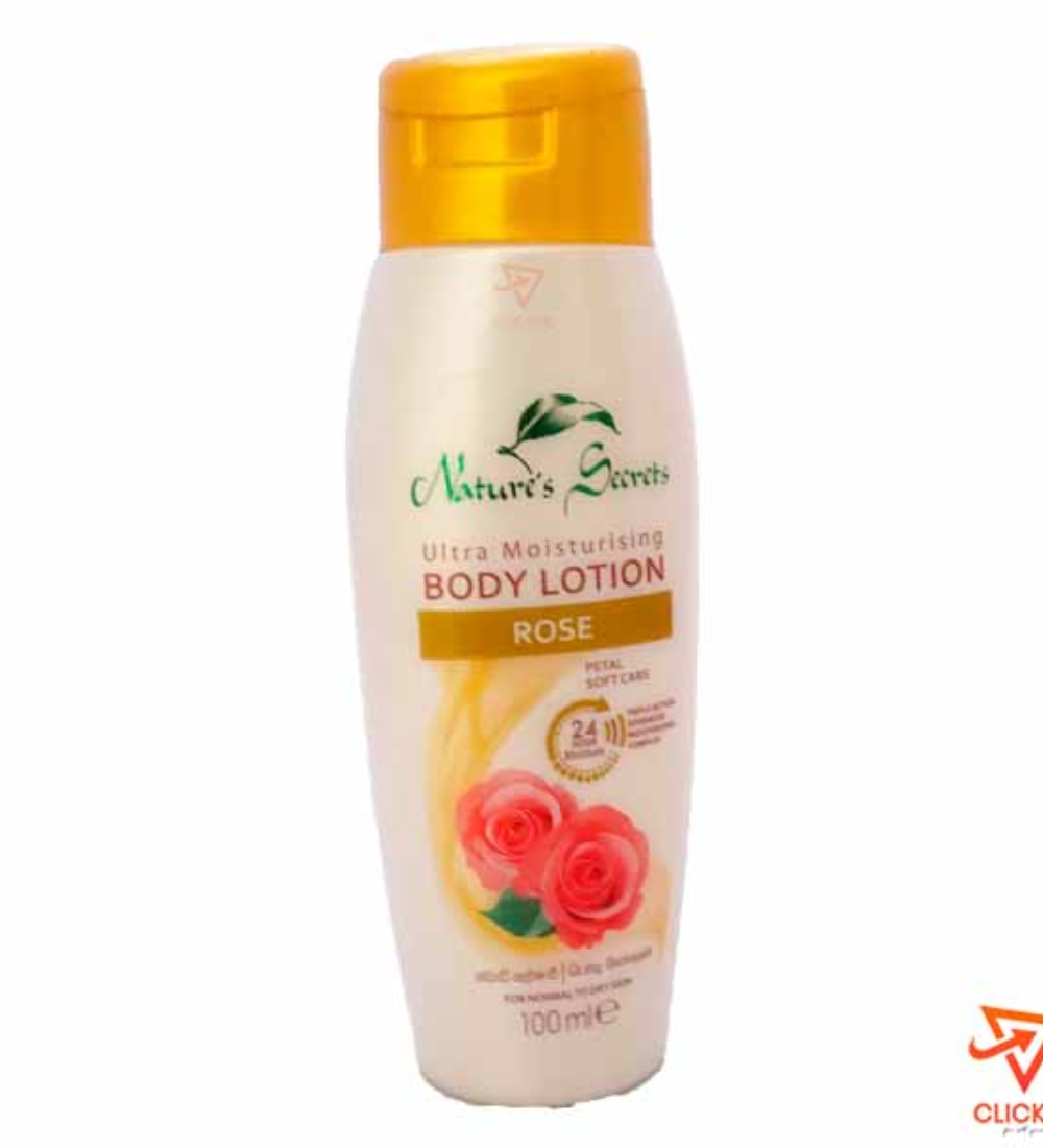 Clicker product 100ml NATURE'S SECRETS ultra moisturising Body Lotion- Rose 756