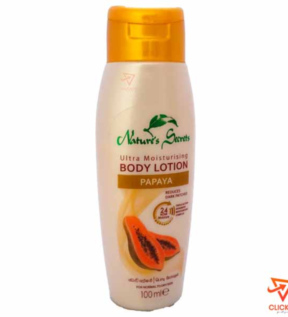 Clicker product 100ml NATURE'S SECRETS ultra moisturising Body Lotion- Papaya 757