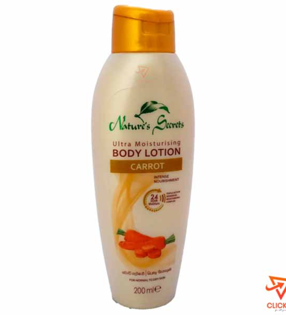 Clicker product 200ml NATURE'S SECRETS ultra moisturising Body Lotion- carrot 759