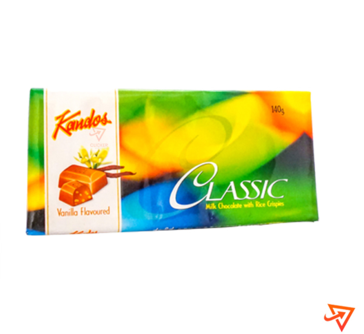 Clicker product 140g Kandos Classicmilk chocolate with rice Crispies Vanilla Flavour 1155