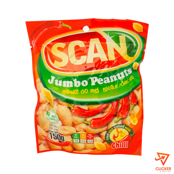 Clicker product 150g SCAN Jumbo peanuts- fried & salted with chilli 1598