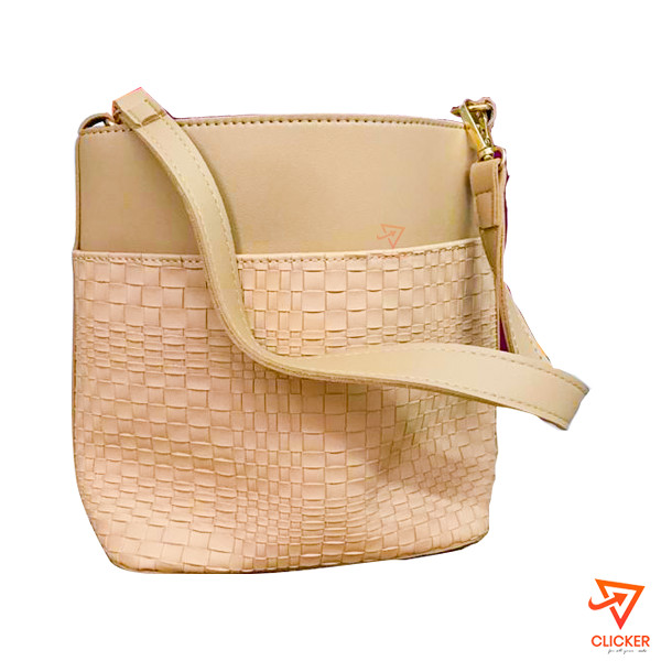 Clicker product LADY LOVE- BEIGE WITH BROWNCOLOUR HAND BAG 1832