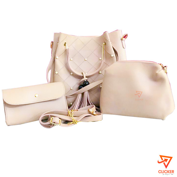 Clicker product LADY LOVE-3 IN 1 LIGHT PINK COLOUR HAND BAG 1838