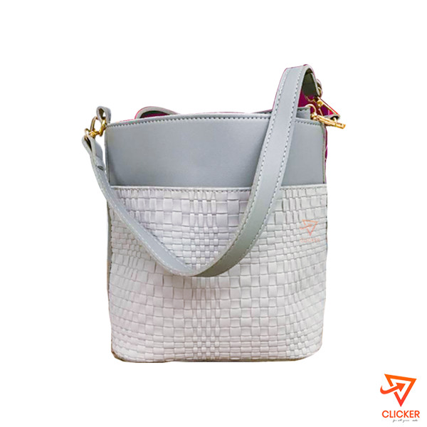 Clicker product LADY LOVE- WHITE WITH GREY HAND BAG 1849