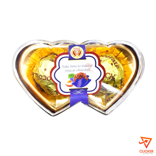 Clicker product 2 Pieces VISACAR Double heart Chocolate 1886