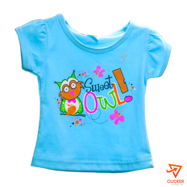 Clicker product SWEET OWL Blue Girl's T-shirt 1990