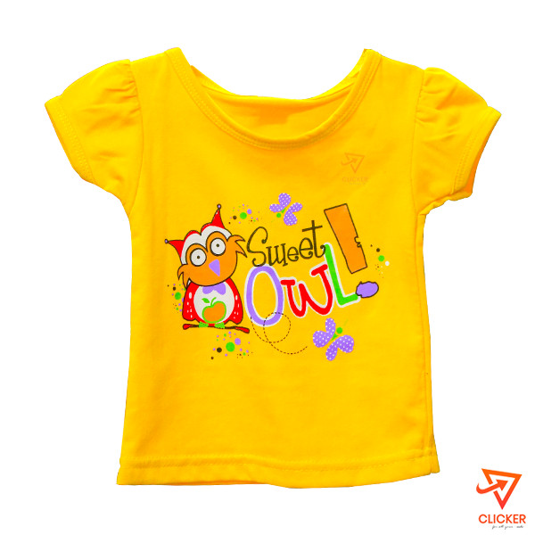 Clicker product SWEET OWL Yellow Girl's T-shirt 1994