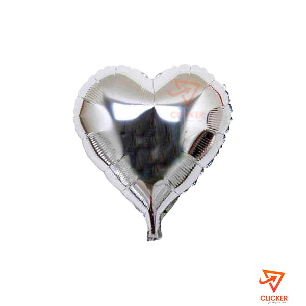 Clicker product HEART SHAPED FOIL BALLOON (18'') SILVER 2553