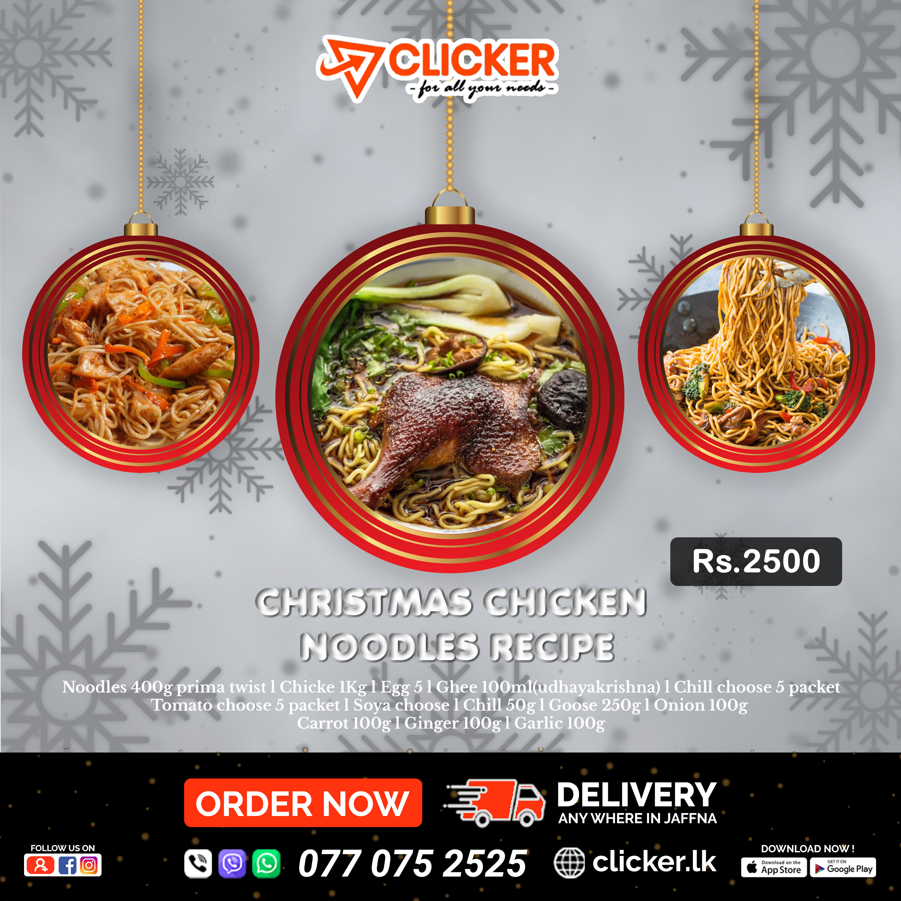 Clicker product CHRISTMAS CHICKEN NOODLES RECIPE 2768