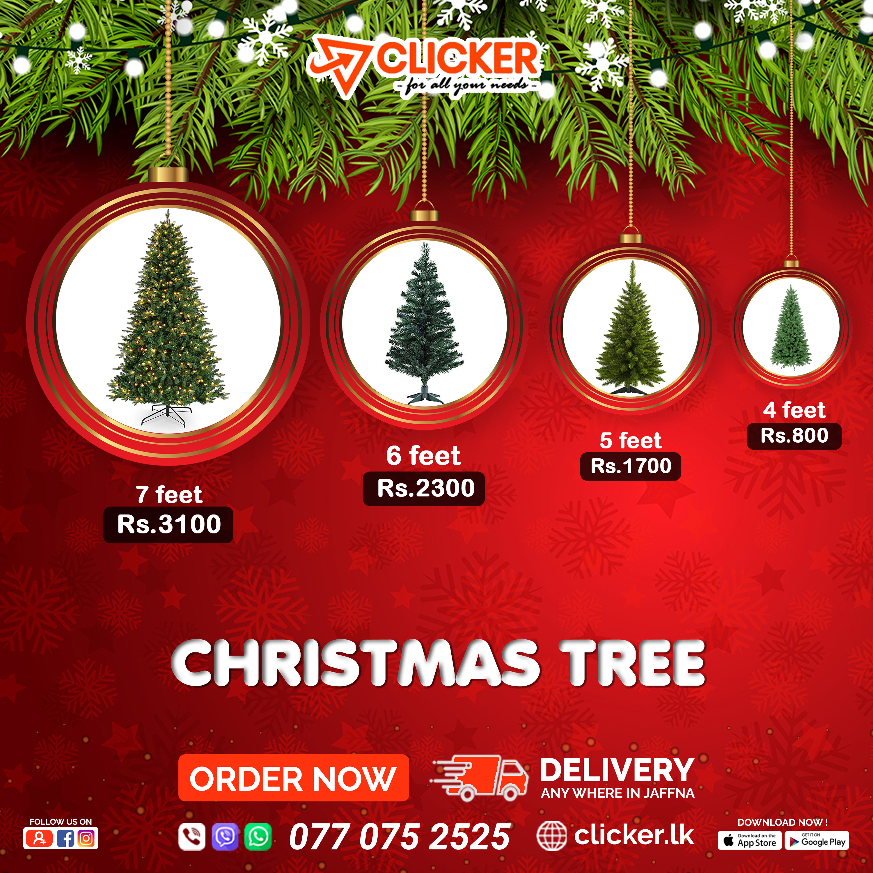 Clicker product CHRISTMAS TREE 5 FEET 2777