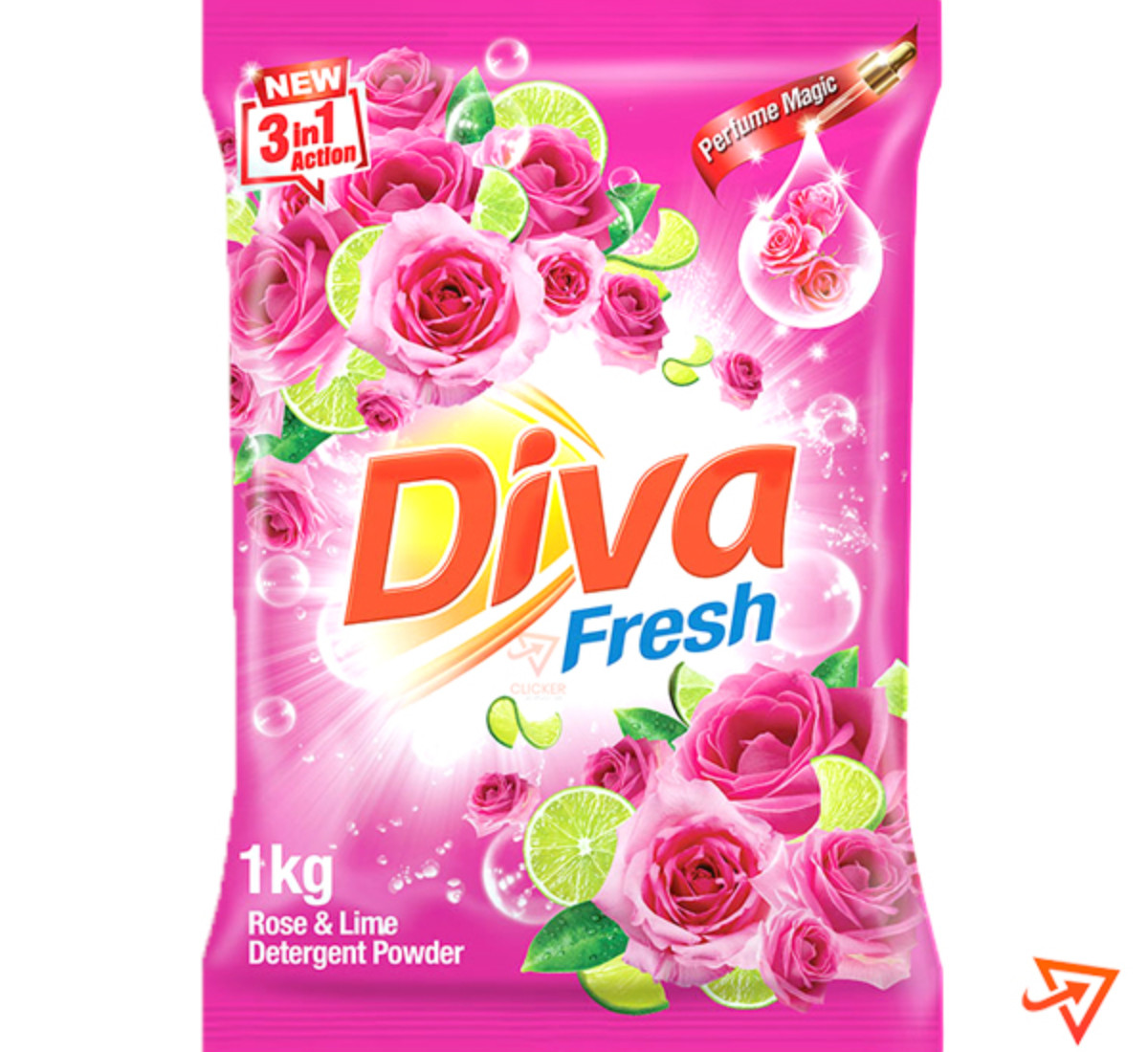 Clicker product 1kg DIVA Rose & Lime Detergent Powder 1018