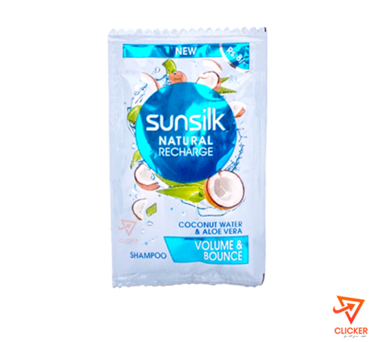 Clicker product 6ml Sunsilk natural Recharge coconut water and aloe vera volume and bounce shampoo 818