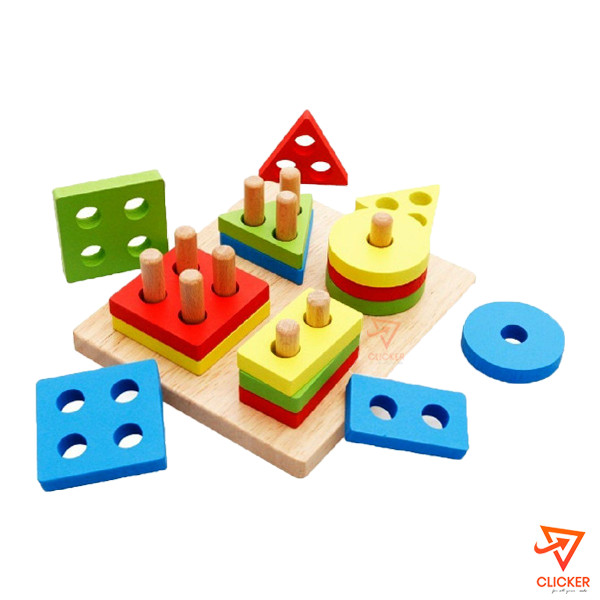 Clicker product STUDY WOODEN TOY geometrical shape coghition board 1207