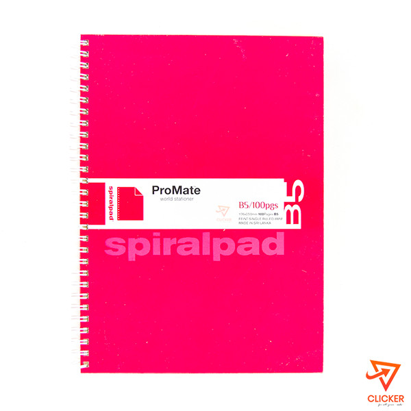 Clicker product 100 pages Promate B5 Spiral pad 176x250mm 1736